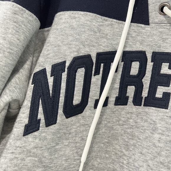 Champion Notre Dame Hoodie Sweatshirt Men's Small Blue Gray Patches - Picture 4 of 13
